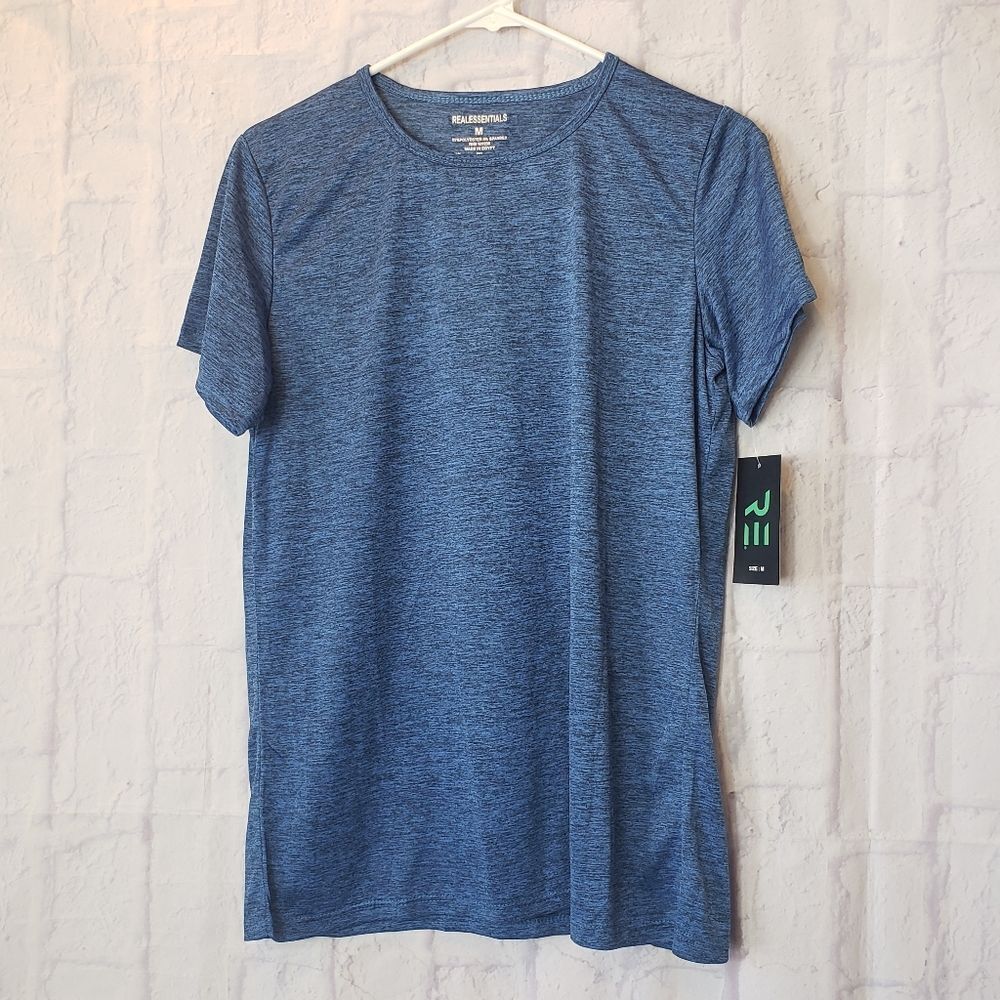 REAL ESSENTIALS NWT Moisture-Wicking Activewear Tee Medium